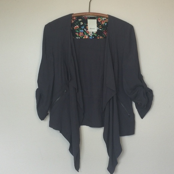 Anthropologie ELEVENSES Eldora Gray Draped Jacket - Picture 1 of 8